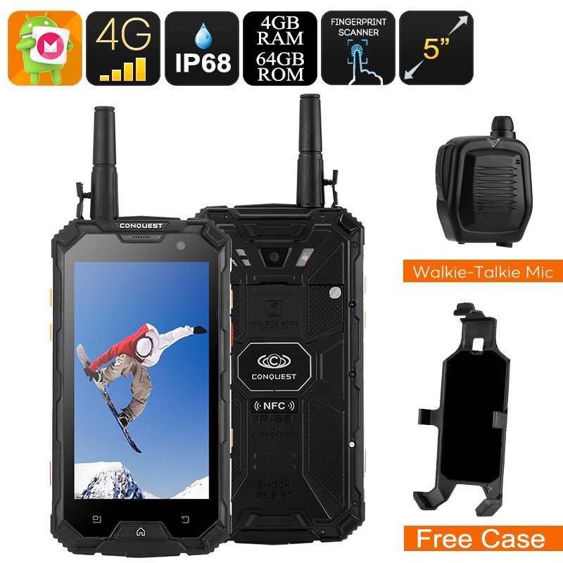 Conquest S8 Rugged Phone 2017 (Black)
