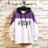 Contrast Color Hoodies Sweater with Letters Decor Casual Loose Pullover for Man black L