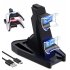 Controller Charger for PS5  Double USB Fast Charging Docking Station Stand   LED Indicator for PS 5 Controllers black