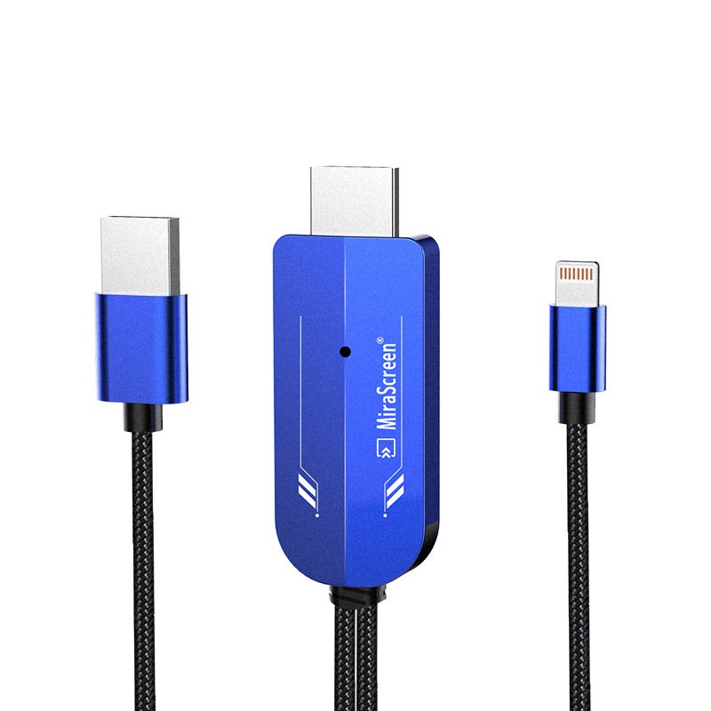 Converter to HDMI Mirror Cable Adaptor for Apple Mirroring Multiple Device blue