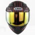 Cool Unisex Double Lens Flip up Motorcycle Helmet Off road Safety Helmet Line red with colorful  lens M