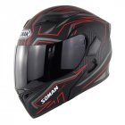 Cool Unisex Double Lens Flip-up Motorcycle Helmet Off-road Safety Helmet Line red with tea  lens_M