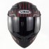 Cool Unisex Double Lens Flip up Motorcycle Helmet Off road Safety Helmet Line red with tea  lens L