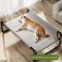 Cooling Dog Bed  Elevated Dog Bed With Suspended Design  Waterproof Steel Pipe  Wear Resistance Rust proof Raised Dog Bed For Indoor  Outdoor grey XS 61x46x21cm
