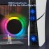 Cooling Fan With RGB Color Lighting 3 Cooling Fans 3 Gears USB Port Cooler Compatible For PS5 Slim Disc Digital Edition black