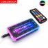 Coolmoon RGB Remote Controller Dc12v 5a Led Smart Fan Controller With 10pcs 6 pin Fan Ports 2pcs 4 pin Light Bar Ports black