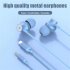 Copper Driver Hifi Sports Headphones In ear Type c Wire controlled Earphones Bass Music Headset for MP3 Phone black