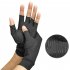 Copper Fiber Arthritis Compression Breathable Half finger Gloves for Rheumatoid Arthritis black L