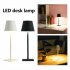 Cordless Table Lamp 2000mAh Rechargeable Battery LED Desk Lamp 3 Colors Stepless Dimming 3W Touch Switch For Bedroom Couple Dinner Desk Terrace black