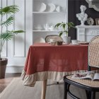 Cotton Flounce Tablecloth For Home Picnic Camping Outdoor Table Cloth Decor Orange 140 160cm