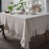 Cotton Flounce Tablecloth For Home Picnic Camping Outdoor Table Cloth Decor White 140 160cm