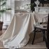 Cotton Flounce Tablecloth For Home Picnic Camping Outdoor Table Cloth Decor White Round 150cm