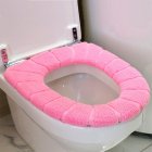 Cotton Fuzzy Soft Winter Toilet Seat Warmer Cover Practical Household O type Cushion Pink 29cm in diameter