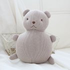 Cotton Knitted Wool Animal Doll Super Cute Baby Pacified Plush Toys Bear   built in bell 
