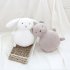 Cotton Knitted Wool Animal Doll Super Cute Baby Pacified Plush Toys Bear   built in bell 