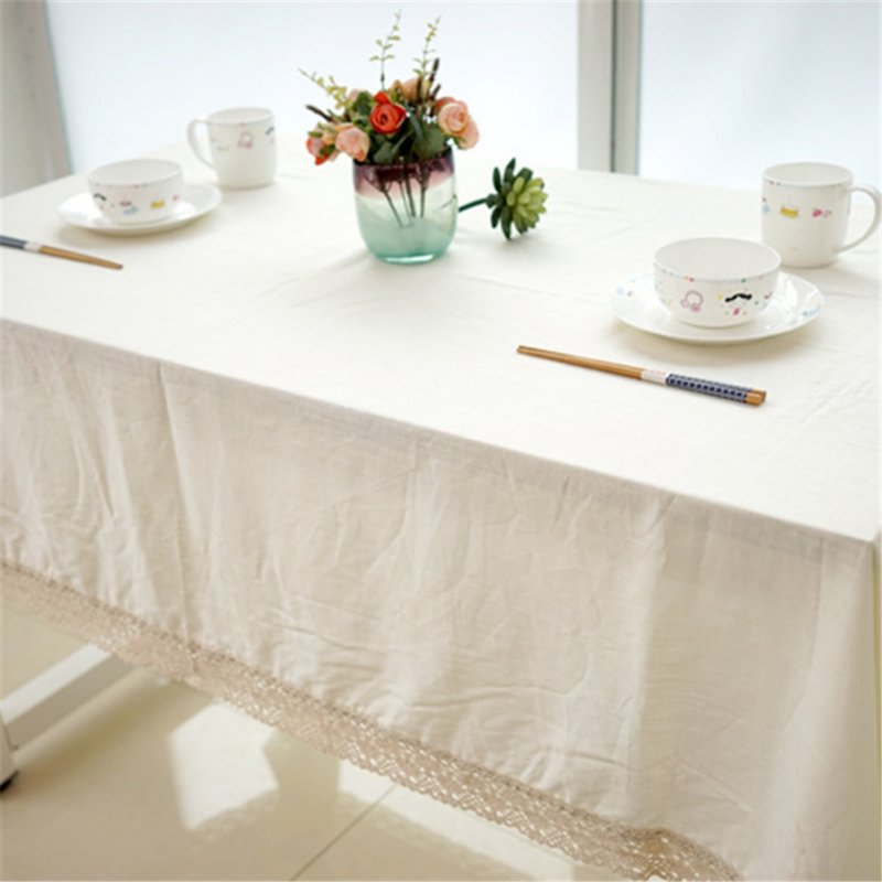 Cotton Linen Tablecloth Protective Table Cover For Home Living Room Kitchen 100*140cm