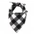 Cotton Plaid Printing Scarf Lacing Saliva Towel for Cat Dog Wear Black and white plaid 33 33 48cm