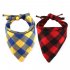 Cotton Plaid Printing Scarf Lacing Saliva Towel for Cat Dog Wear Black and blue plaid 33 33 48cm