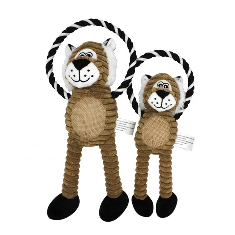 Cotton Rope Chew Squeaky Toy For Pet Dog Puppy Cartoon Doll Bite Molar Toy lion