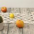Cotton  Rope  Hanging  Basket Breathable Kitchen Vegetable Fruit Net Holder 30 85cm  wooden ring 
