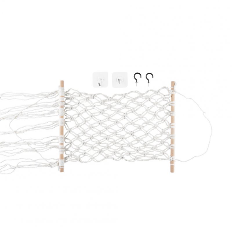 Cotton  Rope  Hanging  Basket Breathable Kitchen Vegetable Fruit Net Holder 35*50cm (unilateral tassel style)