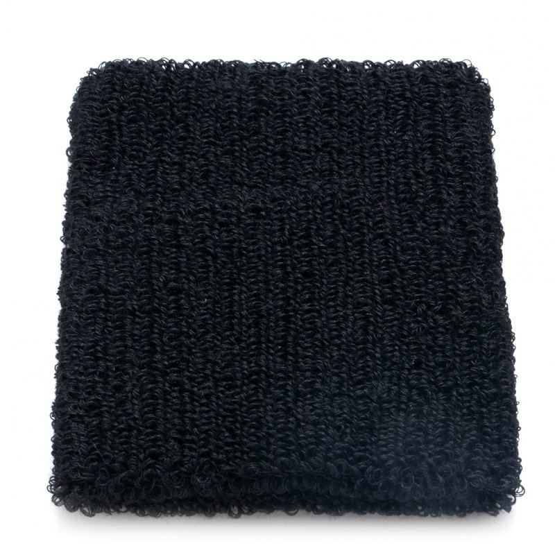 Cotton Sweatband Moisture Wicking Athletic Terry Cloth Wristband for Tennis, Basketball, Running, Gym, Working Out Black 8 * 10CM