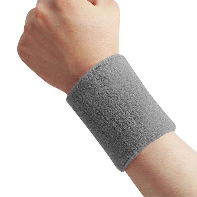 Cotton Sweatband Moisture Wicking Athletic Terry Cloth Wristband for Tennis, Basketball, Running, Gym, Working Out Gray 8 * 10CM