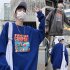 Couple Crew Neck Sweatshirt Hip hop Junior Company Student Fashion Loose Pullover Tops Gray XXL