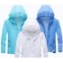 Couple Quick drying Breathable Anti UV Wear resistant Sunscreen Hooded Coat Outdoor Sportswear gray M