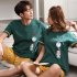 Couple Summer Round Neckline Cotton Short sleeved Thin Shirt   Shorts Two piece Outfit 719 women M