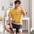 Couple Summer Thin Cotton Cute Short sleeved Pajamas Two piece Suit Home Wear 711 2 women M