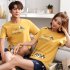 Couple Summer Thin Cotton Cute Short sleeved Pajamas Two piece Suit Home Wear 711 2 women M