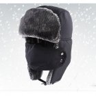 Couple Women Men Winter Waterproof Velvet Warm Winter Earmuffs Hat Cap black L  58 60cm 