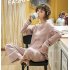 Couples Men And Women Autumn And Winter Long sleeved Cotton Loose Pajamas Home Wear X3995 female models XL