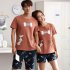 Couples Men And Women Summer Thin Cotton Two piece Suit Casual Short sleeved Tops Shorts Homewear Pajamas 711 3 men XXXL