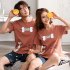 Couples Men And Women Summer Thin Cotton Two piece Suit Casual Short sleeved Tops Shorts Homewear Pajamas 711 3 women XL