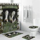 Cow Head Printing Shower  Curtain Waterproof Bathroom Hanging Curtain Decor yul 1839 Pasture Cow 180 200cm
