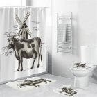 Cow Head Printing Shower  Curtain Waterproof Bathroom Hanging Curtain Decor yul 1840 Cow Windmill 180 180cm