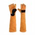 Cowhide Pet  Gloves Super Soft Cotton Lining Anti scratch Anti bite Thickened Bath Protective Gloves