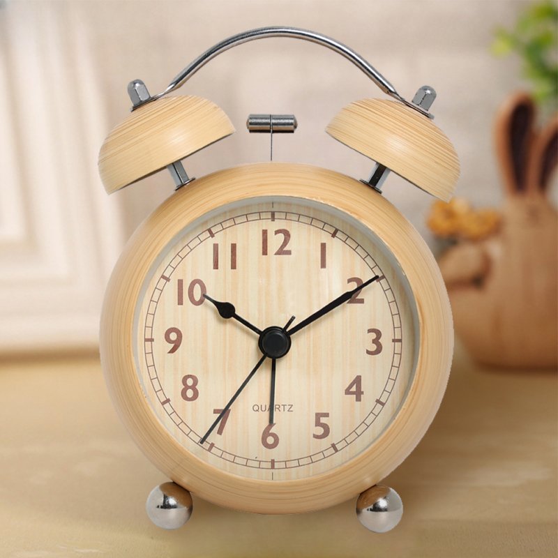Children Round Alarm Clock Silent Non-ticking Battery Operated Electronic Table Clock Night Light 
