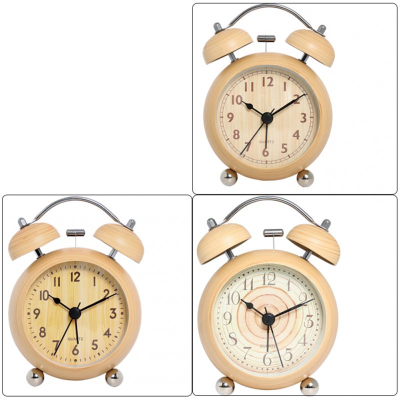 Children Round Alarm Clock Silent Non-ticking Battery Operated Electronic Table Clock Night Light 