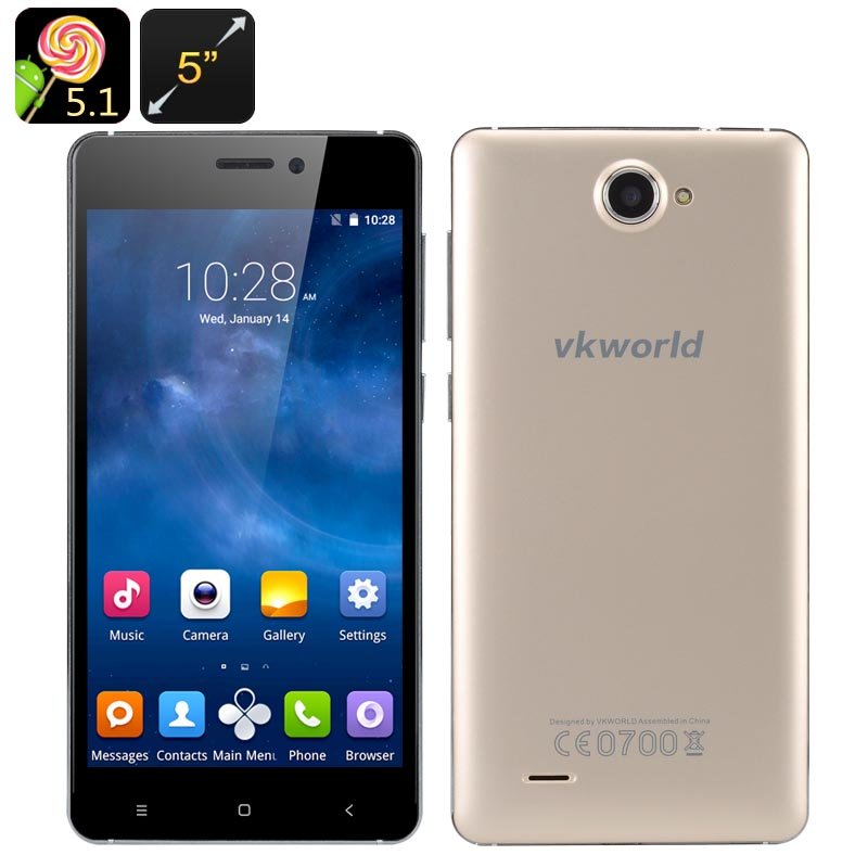 VKworld 700x Android 5.1 Smartphone (Gold)