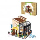 Creative City Street View Shop Building Blocks Toys House Architecture Puzzle Figures Bricks Toys For Kids bookstore