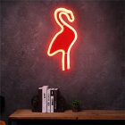 Creative Flamingo Wall Hanging Lamp Bar Party Club Decor Neon Sign Design Romantic Dim Mood Lamp Battery Operated Red