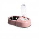 Creative Food  Feeder Contrasting Color Detachable Design Automatic Water Replenishment Transparent Water Bottle Drinker Bowl pink