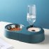 Creative Food  Feeder Contrasting Color Detachable Design Automatic Water Replenishment Transparent Water Bottle Drinker Bowl blue