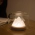 Creative Glass Fishbowl Fish Tank  Wood Base Glass Fish Aquariums  Small Snow Mountain Design Stylish LED Night Light  Mini Aquarium Desktop Ornaments mountain 