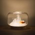 Creative Glass Fishbowl Fish Tank  Wood Base Glass Fish Aquariums  Small Snow Mountain Design Stylish LED Night Light  Mini Aquarium Desktop Ornaments mountain 