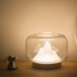 Creative Glass Fishbowl Fish Tank  Wood Base Glass Fish Aquariums  Small Snow Mountain Design Stylish LED Night Light  Mini Aquarium Desktop Ornaments mountain 