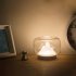 Creative Glass Fishbowl Fish Tank  Wood Base Glass Fish Aquariums  Small Snow Mountain Design Stylish LED Night Light  Mini Aquarium Desktop Ornaments mountain 